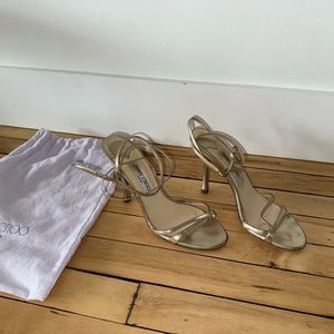 Jimmy Choo Gold Strappy Sandals